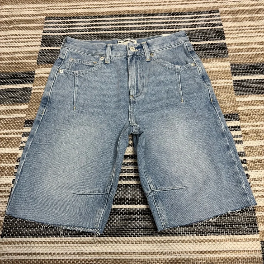 Free People We The Free Ghost Town‎ Denim Shorts 100% Cotton Blue Size 26